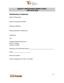Equity Assistance Grant Application