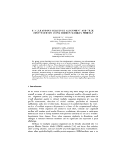 SIMULTANEOUS SEQUENCE ALIGNMENT AND TREE