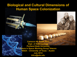 Biological and Cultural Dimensions of Human Space Colonization (22)