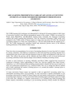 are learning preferences (vark) of advanced accounting students at