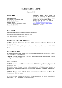 curriculum vitae September 2012 David MASCLET Citizenship