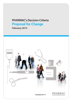 Consultation document: PHARMAC`s decision criteria &ndash; proposal for
