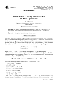 Fixed-Point Theory for the Sum of Two Operators