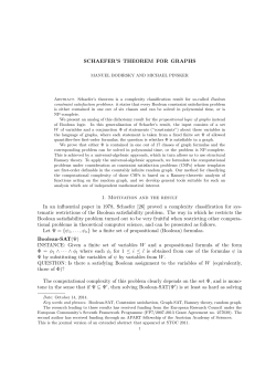 SCHAEFER`S THEOREM FOR GRAPHS 1. Motivation and the result