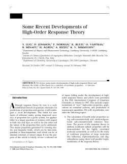 Some Recent Developments of High