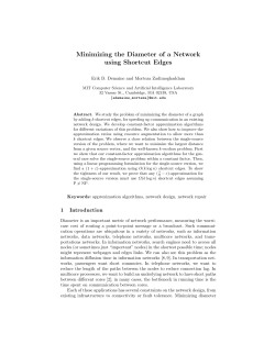 Minimizing the Diameter of a Network using Shortcut