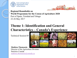 Identification and general characteristics: Canada`s experience