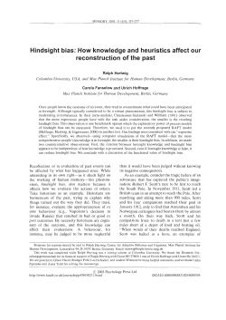 Hindsight bias: How knowledge and heuristics affect our