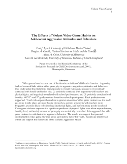 The Effects of Violent Video Game Habits on Adolescent Aggressive