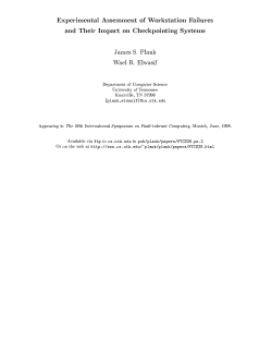 Experimental Assessment of Workstation Failures and - UTK-EECS