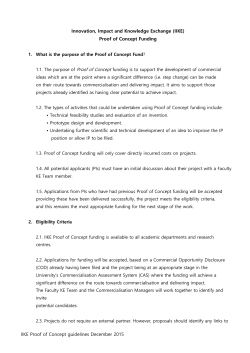 Application for Proof of Concept Award