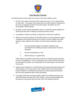 Team Selection Procedure