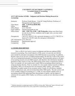 advanced auditing syllabus - University of Southern California