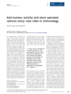 Anti‐tumour activity and store operated calcium entry: new roles in
