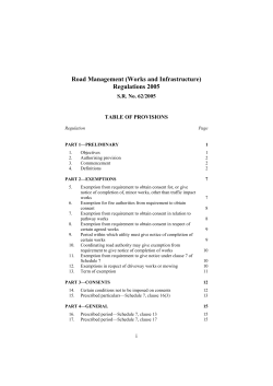 Road Management (Works and Infrastructure)