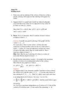 Math 575 Problem Set 8A