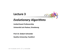 Lecture 3 Evolutionary Algorithms