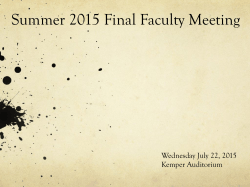 Summer 2011 Final Faculty Meeting