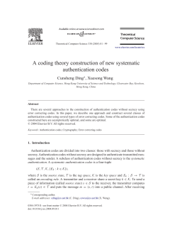 A coding theory construction of new systematic authentication codes