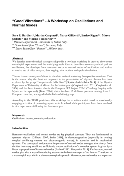 A Workshop on Oscillations and Normal Modes