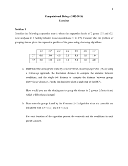 1 Computational Biology (2015-2016) Exercises Problem 1