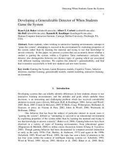 Developing a Generalizable Detector of When Students Game the