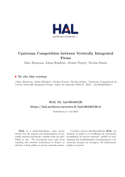 Upstream Competition between Vertically Integrated Firms - Hal-SHS
