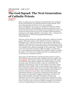 TIME MAGAZINE – JUNE 8, 2017 RELIGION The God Squad: The