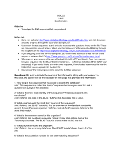 Bioinformatics and Sequence Analysis