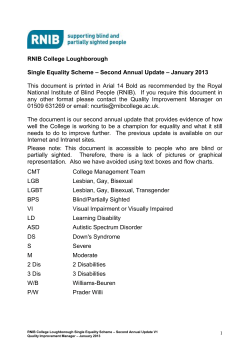 Single Equality Scheme - RNIB College Loughborough