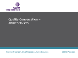 ADULT SERVICES - Care Inspectorate