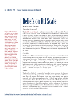 Beliefs on RtI Scale