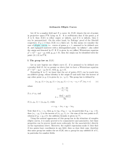 Arithmetic Elliptic Curves Let K be a number field and X a - IMJ-PRG