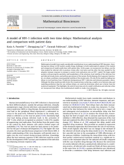A model of HIV-1 infection with two time delays: Mathematical