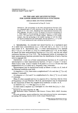 on the arg min multifunction for lower semicontinuous functions