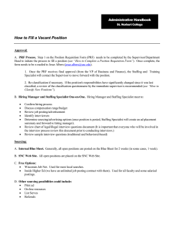 How to Fill a Vacant Position