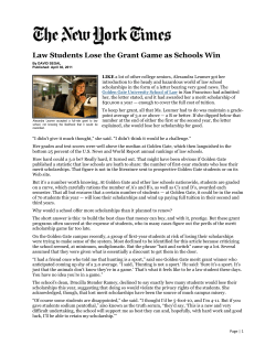 Law Students Lose the Grant Game as Schools Win