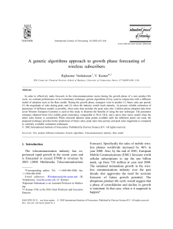 A Genetic Algorithms Approach to Forecasting of