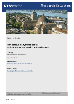 non-concave utility maximization: optimal - ETH E