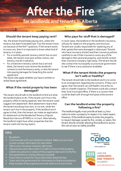 After the Fire - Centre for Public Legal Education Alberta