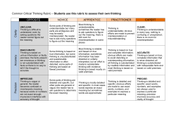 Intellectual Standards Rubric