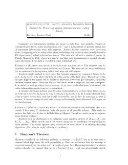 1 Shannon`s Theorem