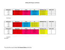 Biddy Ball Player Schedule