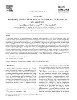Anticipatory postural adjustments under simple and choice reaction