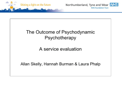 The Outcome of Psychodynamic Psychotherapy