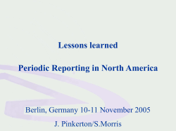 First Meeting - Presentation by Mr. J. Pinkerton and Mr. S. Morris