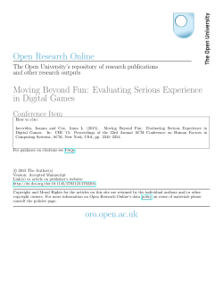 Moving Beyond Fun: Evaluating Serious Experience in Digital Games