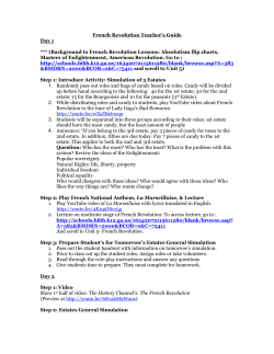 French Revolution Teacher`s Guide Day 1 *** (Background to