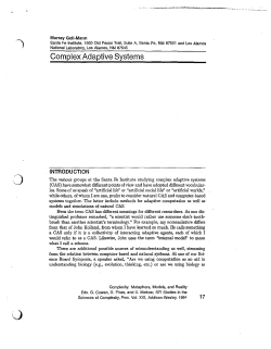 Complex Adaptive Systems