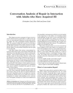 Conversation Analysis of Repair in Interaction with